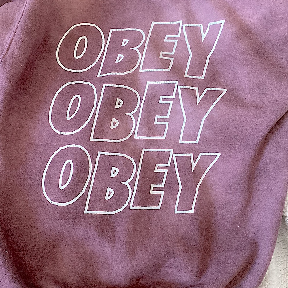 OBEY hoodie size Small mauve pink tie dye